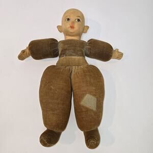 Norah Wellings Made In England cloth, 13” Doll c. 1930-40 VINTAGE